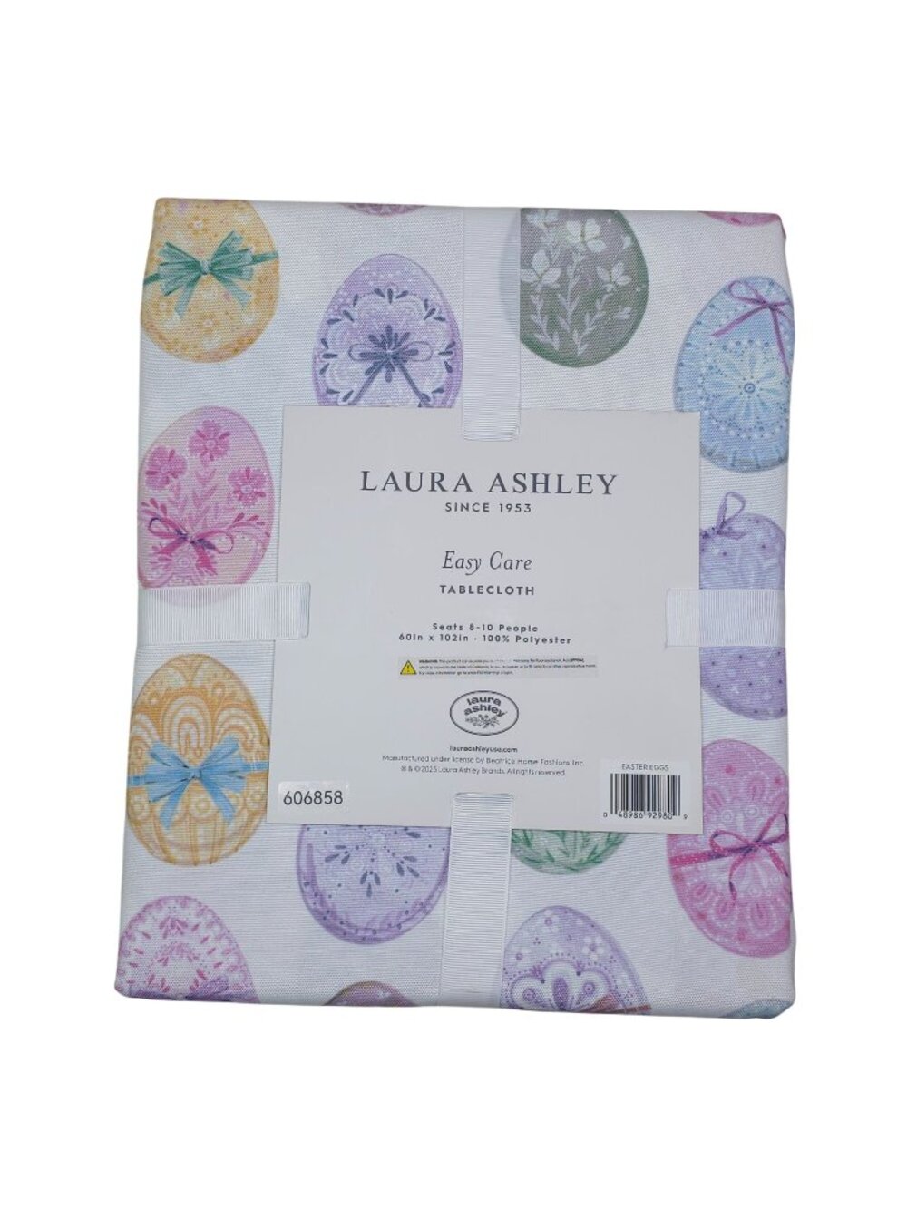 Laura Ashley Easter Eggs Easy Care Tablecloth 60"x102" Seats 8-10 Polyester